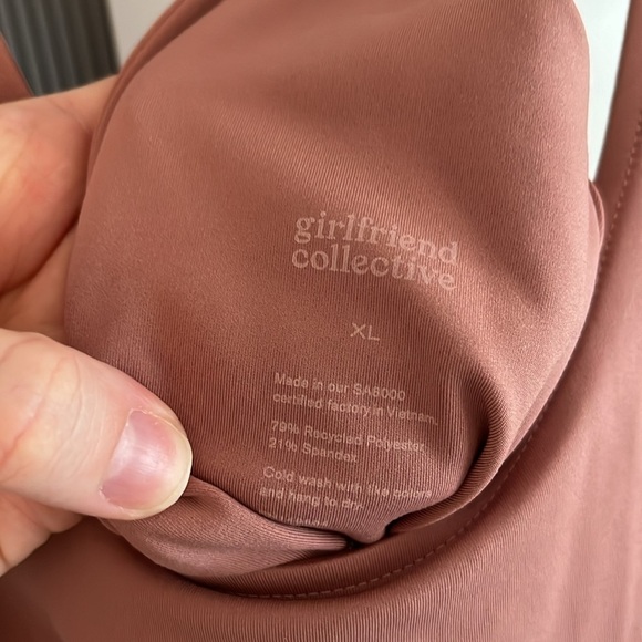 Girlfriend Collective Dusty Rose Scoop Sleeveless Unitard Jumpsuit Sz XL - Picture 3 of 10